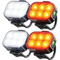 Bike Lights Front and Back 6 LEDs Bicycle Lights Set Ultra Bright IP65 Waterproof Mountain Road Commuting Cycle Safety USB-C Rechargeable Headlight and Taillight for Men Women Kids (4/6 Modes)