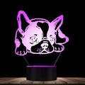 YSITIAN 3D Illusion Night Light French Bulldog LED Illusion Night Light Pet Dog Puppy Novelty Table Lamp Decorative Kid Room Night Light-French_Bulldog YT03-465