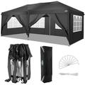 COBIZI 10x20 EZ Pop Up Canopy Tent Party Tent Outdoor Event Protable Instant Shelter Tent Gazebo with 6 Removable Sidewalls and Carry Bag Black