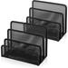 Desk Mail Organizer Kvago 2 Pack File Holder Letter Sorter with 3 Vertical Upright Metal Mesh Compartments Document Filing Folders Mail Paper Organizer for Home Office Desktop