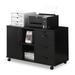 Clipop Mobile File Cabinet with 3 Lockable Drawers Lateral Printer Stand with Open Storage Shelf Black