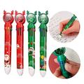 Retractable Ballpoint Pen Set - 4/8Pcs Multi-purpose Smooth Writing 10 Color Christmas Elk Push Type Pens for Children