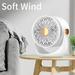 solacol Mini Usb To Usb Cable Portable Mini Fan 3 Speeds with Night Light 360Â° Rotation Usb Charging Quiet Fan - Quiet Portable Tabletop Fan for Home Bedroom Usb To Mini Usb Cable