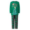 Family Parent Child Dress Christmas Tree Pattern Sleepwear Outfit (3-4T Kid)