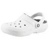 Hausschuh CROCS "Classic Lined Clog", Herren, Gr. 37, grau (weiß, grau), Croslite, casual, Schuhe, Gartenclog, Schlappen, Clog, mit kuscheligem Fellimitat