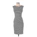 White House Black Market Casual Dress - Sheath Crew Neck Sleeveless: Gray Print Dresses - Women's Size 2