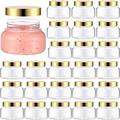 Mumufy 36 Pcs 8 oz Clear Plastic Jars with Lids Round Plastic Containers with Lids Empty Travel Containers for Creams Refillable Cosmetic Jars for Lotions Body Scrub Creams Body Butter Lip Balms