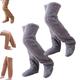 ZANLION 2 Pairs Snuggs Cozy Socks, Snugglepaws Sock Slippers, Snuggs Thigh High Socks, Snuggs Long Socks, Snugglepaws Cozy Socks, Snuggs Cozy Socks Knee High (2 Pairs Dark Gray)