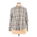 Old Navy 3/4 Sleeve Button Down Shirt: Gray Tops - Women's Size X-Large