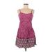 Jessica Simpson Casual Dress - A-Line Scoop Neck Sleeveless: Purple Dresses - Women's Size Medium