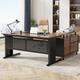 17 Stories Ottovile 63" W Executive Desk w/ File Cabinet for Home Office Wood/Metal in Black | 29.5 H x 63 W x 70.9 D in | Wayfair