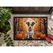 East Urban Home Cayenne Jack Russell Terrier Non-Slip Indoor/Outdoor Door Mat Synthetics in White | 36 H x 24 W in | Wayfair