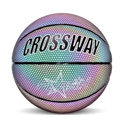 Ballon de basket-ball scintillant pour adolescents jeu de nuit basket-ball Shoous noir