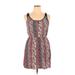 J for Justify Casual Dress - Mini Scoop Neck Sleeveless: Tan Dresses - Women's Size 1X