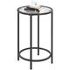 Yaheetech - Table d'appoint Ronde Bout de canapé Dessus en Verre Trempé Diamètre 40,5 cm Cadre en