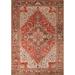 Geometric Red Heriz Persian Vintage Area Rug Handmade Wool Carpet - 6'11"x 9'10"