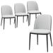 LeisureMod Tule Dining Side Chair with Upholstered Seat Set of 4