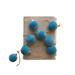 Flocked Glass Ball Ornament Garland with Cord - Blue - 2.0"L x 2.0"W x 72.0"H