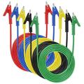 5 Pcs Dual Ended Crocodile Alligator Clips 15A Test Lead Wire Cable with Insulators Clips 5 Colors 3.3 ft/1m Test Flexible Cable with Protective Jack Copper Clamps for Electrical Testing