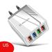 Aosijia Fast 3.0 Wall Charger 4 Ports USB Quick Charge Travel Charger Adapter Compatible for Samsung Galaxy iPhone Pad Tablet and More