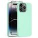 iPhone 15 Plus Phone Case with Screen Protector Liquid Silicone Case Cover for Apple iphone 15 Plus Ebizware Full-Body Protective Case Shockproof Cover with Microfiber Lining (Mint Green)