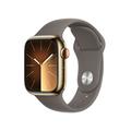 Apple Watch Series 9 GPS + Cellular 41mm Gold Stainless Steel Case with Clay Sport Band - S/M. Fitness Tracker Blood Oxygen & ECG Apps Always-On Retina Display