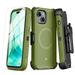 MYBAT Pro Shockproof Maverick Series Case for iPhone 15 Case with Belt Clip Holster and Tempered Glass 6.1 inch Heavy Duty Military Grade Drop Protective Case with 360Â° Rotating Kickstand