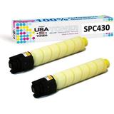 MADE IN USA TONER Compatible Replacement for Ricoh SPC430dn SP C431dn SP C440dn Savin CLP 37DN CLP 42DN SP C440 SPC430A 821106 Yellow 2 Pack