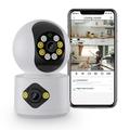 solacol Night Vision Security Camera Smart 4Mp Dual-Lens Hd Indoor Surveillance Camera 360Â° Mobile Phone Wifi Remote Monitoring Two-Way Intercom 1080P Hd Night Vision Mobile Tracking Alarm