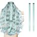 human hair wigs for women Color Card Wig Piece Long Straight Hair Single Card Two Piece Color Hair Extension Piece Gradient Hanging Ear Bleach Dyed Wig Adult Female Costume Wigs Toupees A