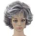 human hair wigs for women Grey Wig Full Woman Curly Fashion Synthetic Hair Short Natural wig Adult Female Costume Wigs Toupees Gray
