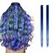NRUDPQV human hair wigs for women Color Card Wig Piece Long Straight Hair Single Card Two Piece Color Hair Extension Piece Gradient Hanging Ear Bleach Dyed Wig Adult Female Costume Wigs Toupees O