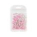 CAKVIICA 200 Nail Five-Petal Flower Ornaments Pink Acrylic Flower Ornaments With Gold And Silver Beads Acrylic 3d Flower Nail Decoration Cute Nail