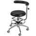 VEVOR Dental Stool Chair Barber Stool Rolling Swivel Salon Leather Stool with Back and Foot Rest Adjustable Height for Salon Tattoo Black