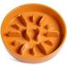 LE TAUCI 9.5 Inch Ceramic Slow Feeder Dog Bowl for Medium Large Breed Maze Sun Orange 3 Cups