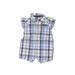 Just One You Made by Carter's Short Sleeve Outfit: Blue Plaid Bottoms - Size Newborn