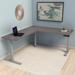 Compel Height Adjustable L-Shaped Standing Desk w/ Cable Management Wood in Gray | 30 D in | Wayfair RZR-3-7230-GA-SLV-BNDL