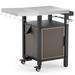 Red Barrel Studio® Portable Outdoor Dining Cart Table w/ Side Shelf | 35 H x 36 W x 22 D in | Wayfair F7B62D4CD2BE4D95BB5DBB7091A19807