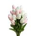 Primrue Tulip Stems, Bushes, & Sprays Arrangement in Pink/White | 13.5 H x 4 W x 4 D in | Wayfair 8BAFCB7C9C26479E945E551A18ADD2C4