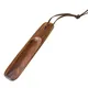 Petit chausse-pied à poignée courte en bois avec lanière dispositif d'aide à la chaussure marron