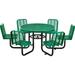 Global Industrial 277590GN 46 in. Round Carousel Expanded Metal Picnic Table with 6 Seats Green