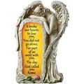 Crying Angel Solar Lighted Memorial Garden Stone Figurine Statue With Consoling Verse