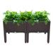 Outdoor 2Pcs Plastic Raised Garden Bed Self-Watering Plastic Planter Garden Free Splicing Injection Planting Box Stand (Brown)