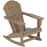 Home Furniture Patio Rocking Chair HDPE Adirondack Rocker Chair For Lawn Garden Porch (Weathered od)