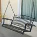 Wrought Iron Outdoor Patio 4-Ft Porch Swing in Black