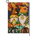 Shmbada Fall Pumpkin Gnomes Small Garden Flag 12x18 Inch Vertical Double Sided Welcome Halloween Thanksgiving Maple Leaves Burlap Yard Outdoor Decor