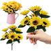 Fake Sunflower heads Sunflowers decorations home Sunflower decor clearance Artificial Plants 7 Heads Sunflower Bouquet Silk Wedding Flower Home Decoration Decor Fake Sunflowers For Indoor