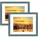 11X14 Picture Frame With Mat For 8.5 X 11 Set Of 2 8 1/2X11 Gallery Photo Frame - Wall Mounting High Definition Glass Display Picture Certificates Documents (Blue 2 Pack)