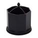 Spinning Desktop Organizer â€“ Black 4 Compartment Rotating Mail and Stationary Holder â€“ Quality Wooden Design â€“ Pen and Pencil Cup and Sorter â€“ by YhbSmt