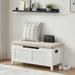 39.4 Storage Bench Entryway Bench with Seat Cushion 2 Safety Hinges Storage Trunk Shoe Bench Storage Chest